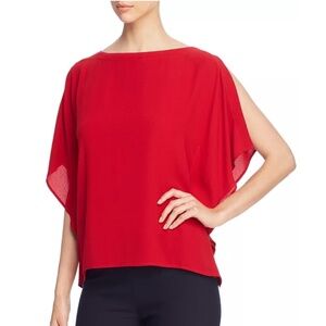 Eileen Fisher Silk Split-Sleeve Top Size XL